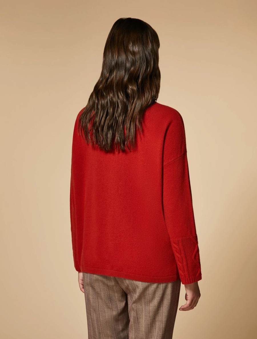 Abbigliamento Marina Rinaldi | Maglia In Lana E Cashmere Rosso