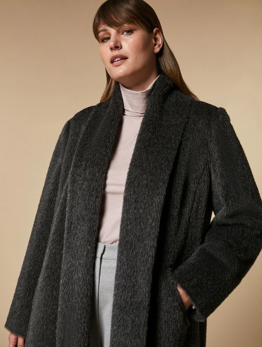 Abbigliamento Marina Rinaldi | Cappotto Di Alpaca Grigio Scuro