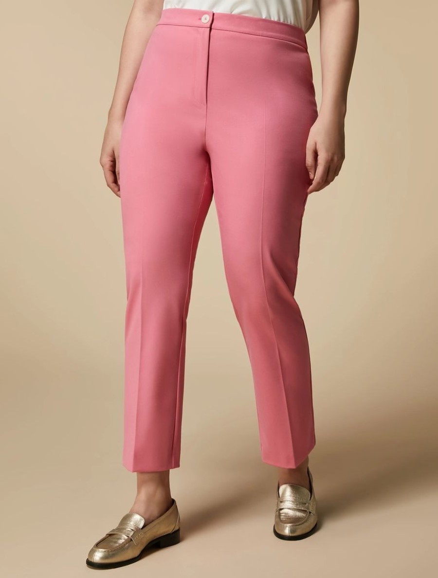 Abbigliamento Marina Rinaldi | Pantaloni Slim In Tela Stretch Rosa