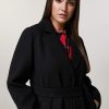 Abbigliamento Marina Rinaldi | Cappotto In Jersey Compatto Nero