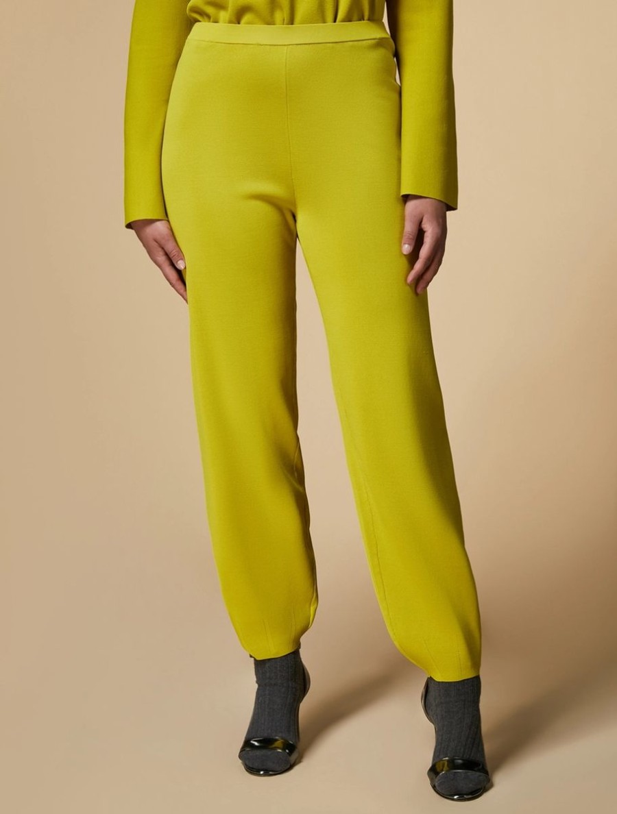 Abbigliamento Marina Rinaldi | Joggers In Maglia Di Viscosa Giallo