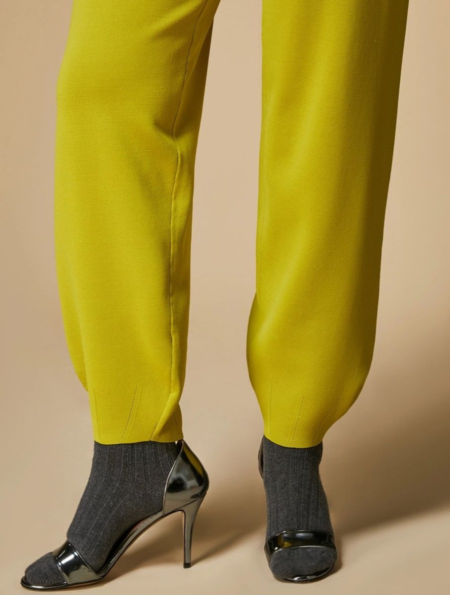 Abbigliamento Marina Rinaldi | Joggers In Maglia Di Viscosa Giallo