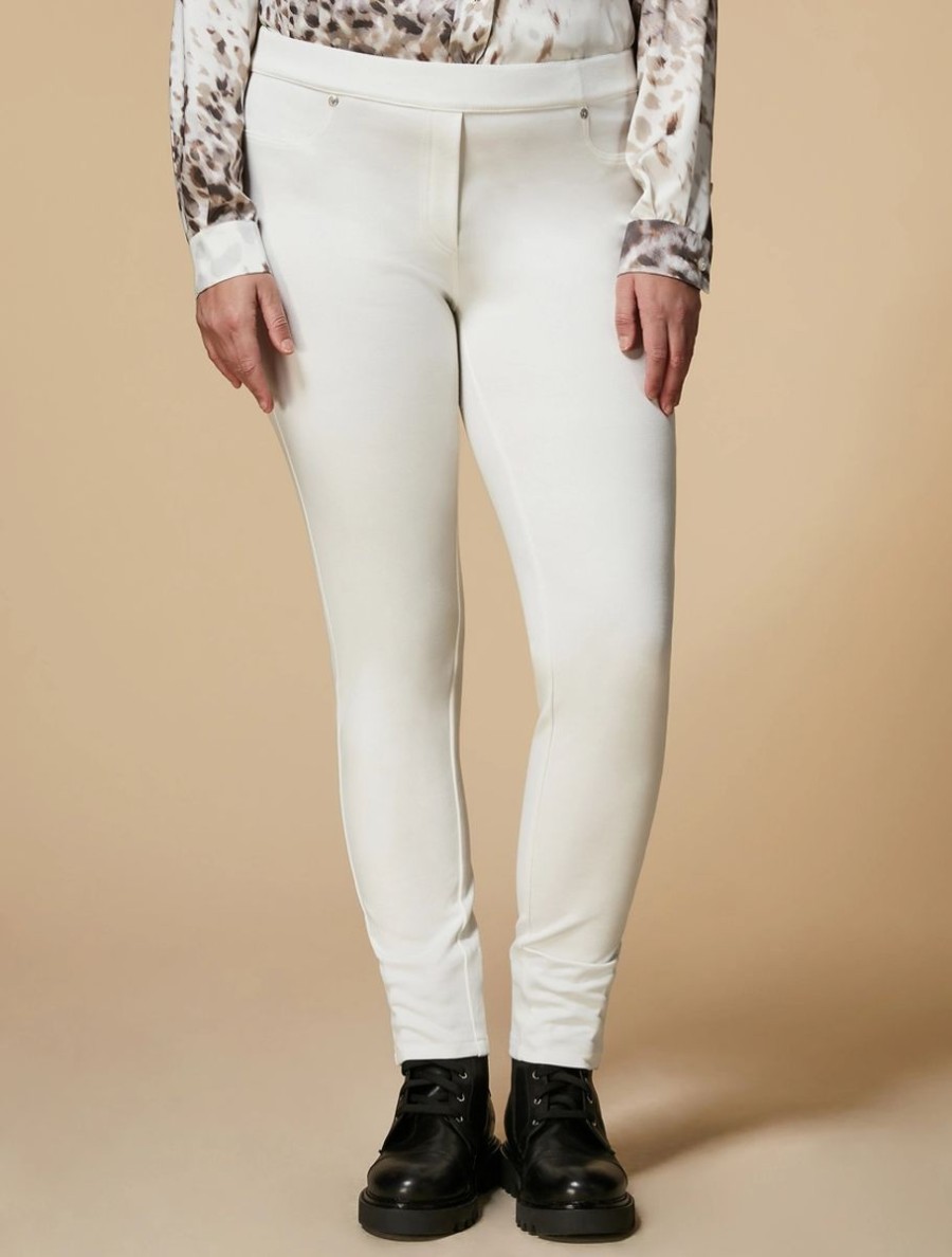 Abbigliamento Marina Rinaldi | Leggings In Maglia Bianco