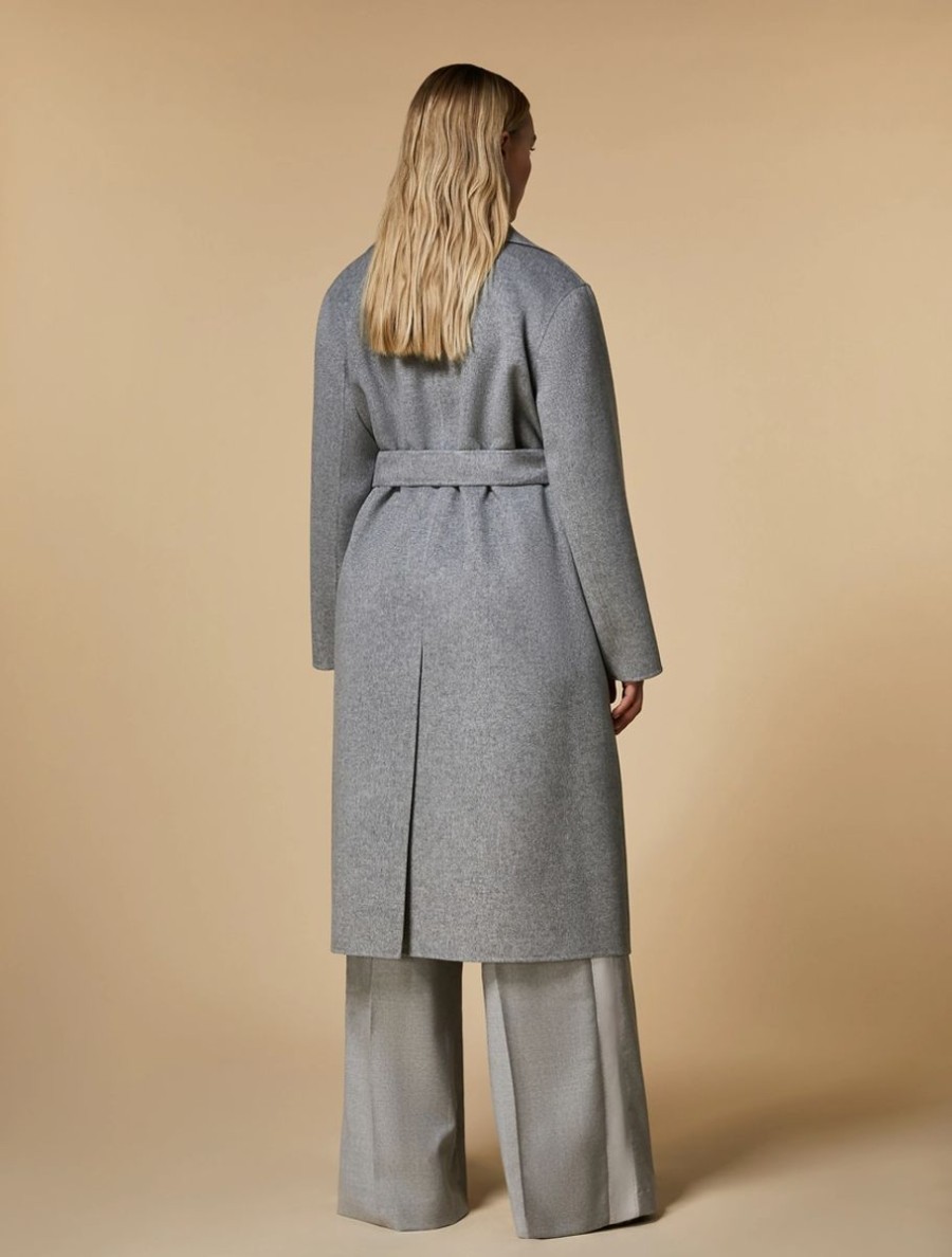 Abbigliamento Marina Rinaldi | Cappotto In Pura Lana Double Grigio Medio