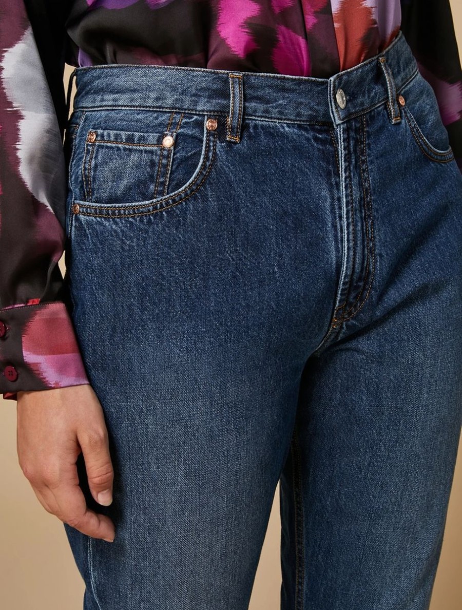 Abbigliamento Marina Rinaldi | Jeans Svasati In Denim Sci Blu