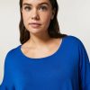 Abbigliamento Marina Rinaldi | T-Shirt In Jersey Di Viscosa Blu Cina