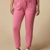 Abbigliamento Marina Rinaldi | Joggers In Jersey Ricamato Rosa