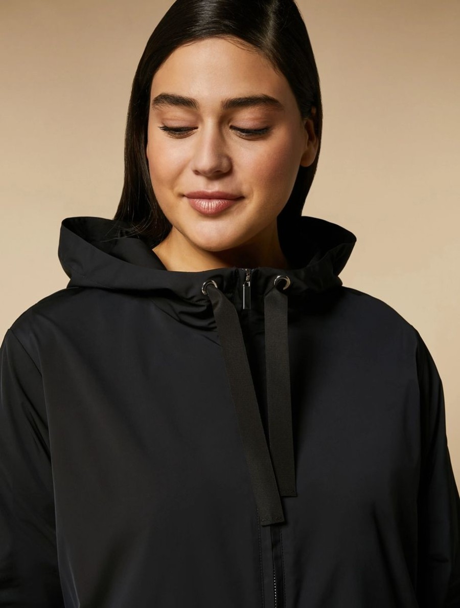 Abbigliamento Marina Rinaldi | Parka In Tela Idrorepellente Nero