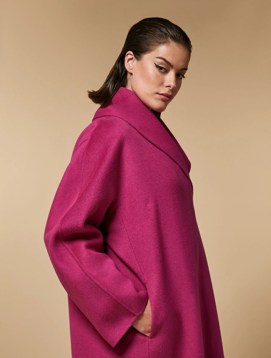 Abbigliamento Marina Rinaldi | Cappotto In Misto Lana Double Fucsia