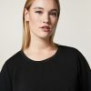 Abbigliamento Marina Rinaldi | Felpa In Crepe Jersey Scuba Nero