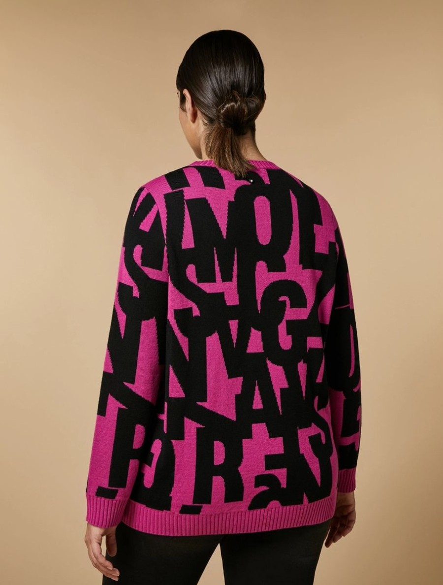 Abbigliamento Marina Rinaldi | Maglione In Misto Lana Jacquard Fucsia