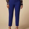 Abbigliamento Marina Rinaldi | Pantaloni Slim In Triacetato Blu Fiordaliso