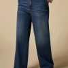 Abbigliamento Marina Rinaldi | Jeans A Gamba Larga In Denim Stretch Blu Notte