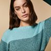 Abbigliamento Marina Rinaldi | Maglia Bicolore In Lana E Cashmere Verde Scuro