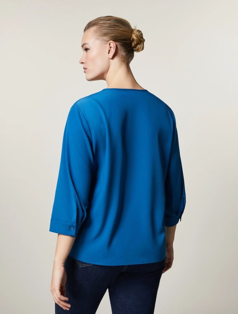 Abbigliamento Marina Rinaldi | Blusa In Crepe De Chine Olio