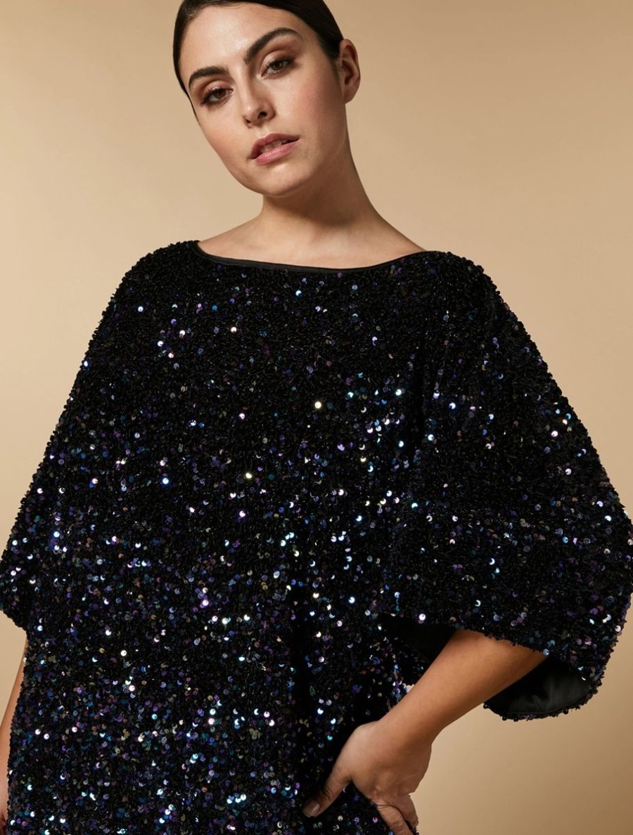 Abbigliamento Marina Rinaldi | Abito In Paillettes Nero