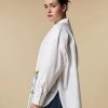 Abbigliamento Marina Rinaldi | Camicia Oversize In Popeline Di Cotone Bianco Ottico