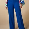 Abbigliamento Marina Rinaldi | Pantaloni In Crepe Envers Satin Blu Cina