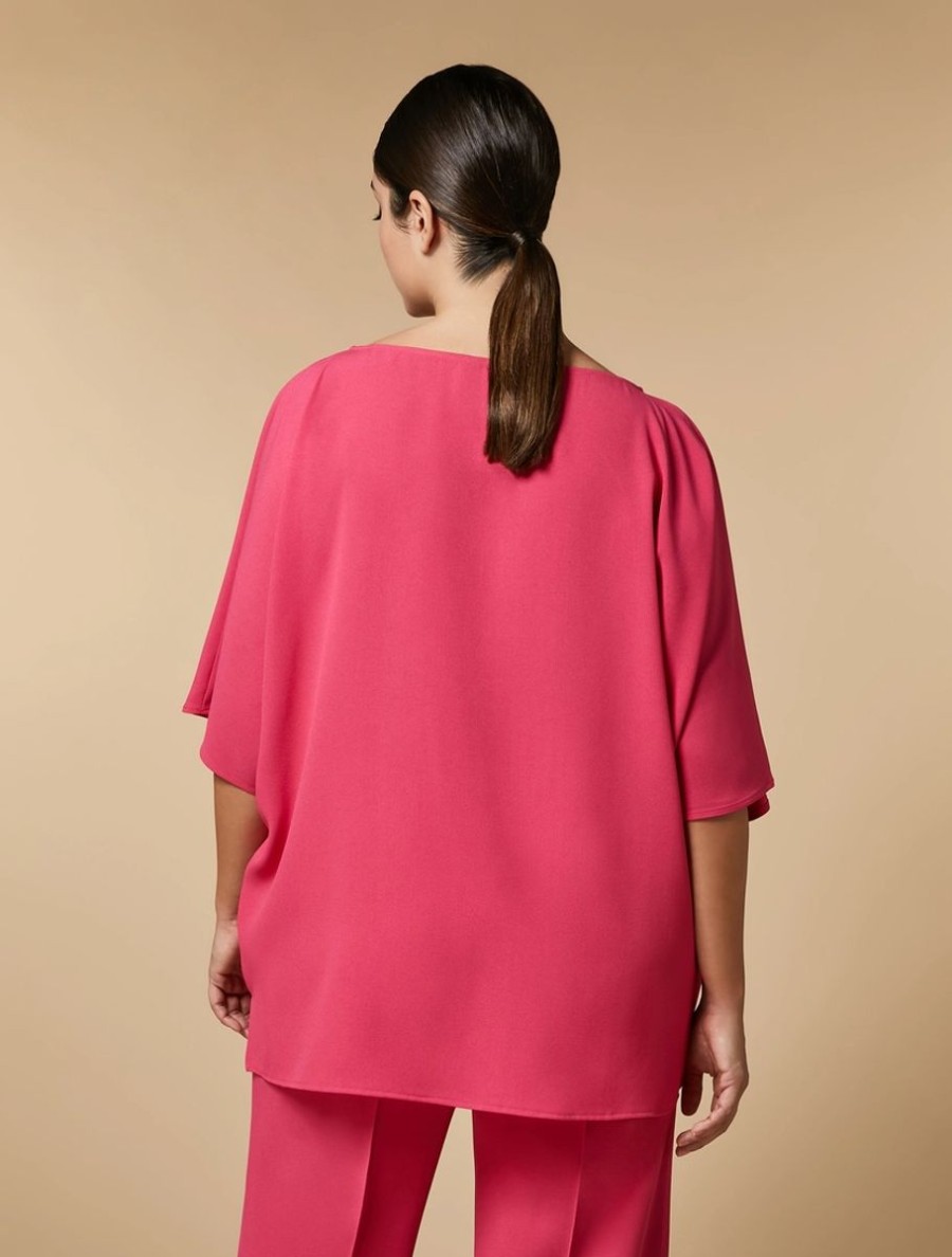 Abbigliamento Marina Rinaldi | Tunica In Crepe Envers Satin Fucsia