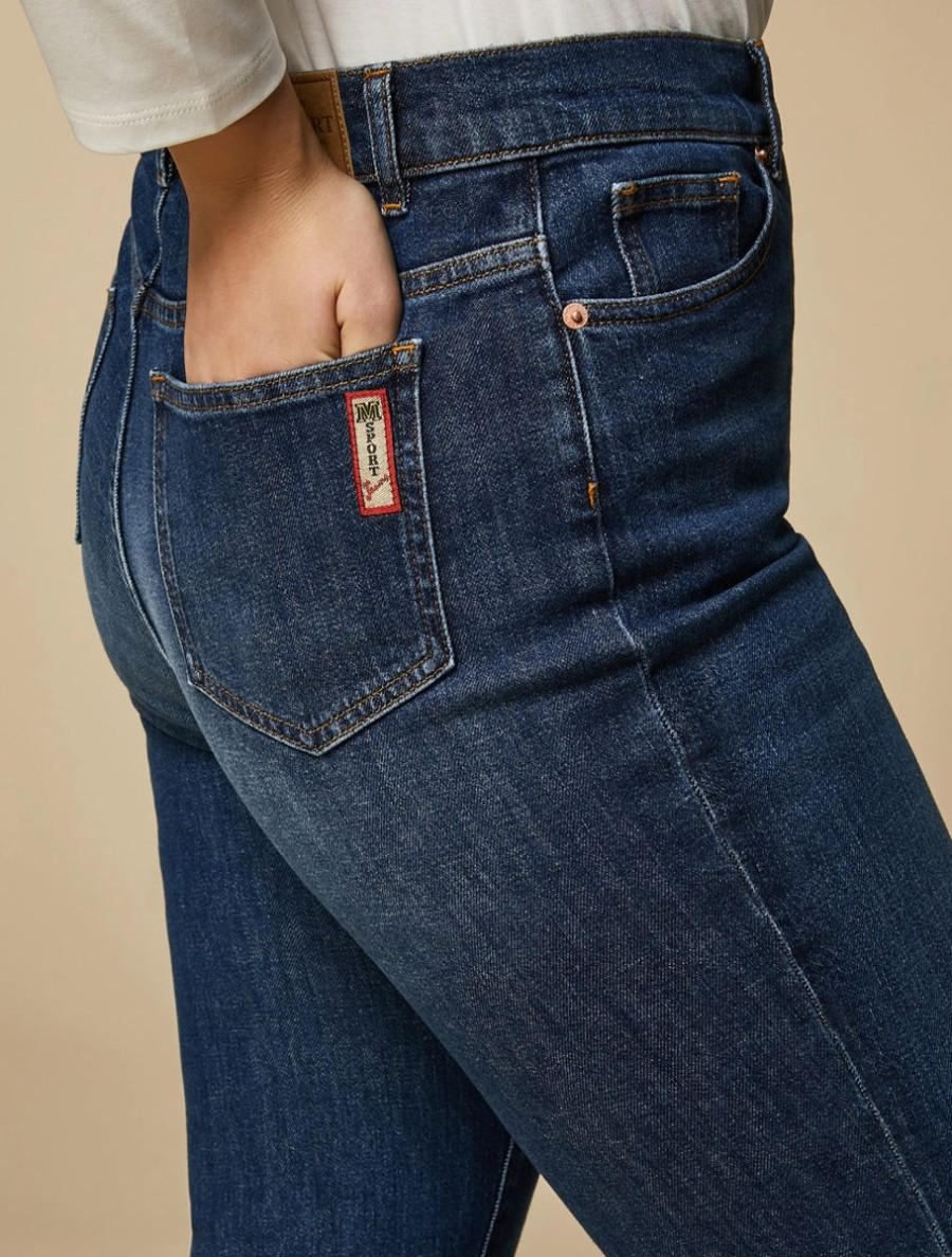 Abbigliamento Marina Rinaldi | Jeans Lunghi In Denim Di Cotone Blu Notte