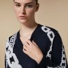 Abbigliamento Marina Rinaldi | Maglione In Misto Lana Jacquard Marina Scuro