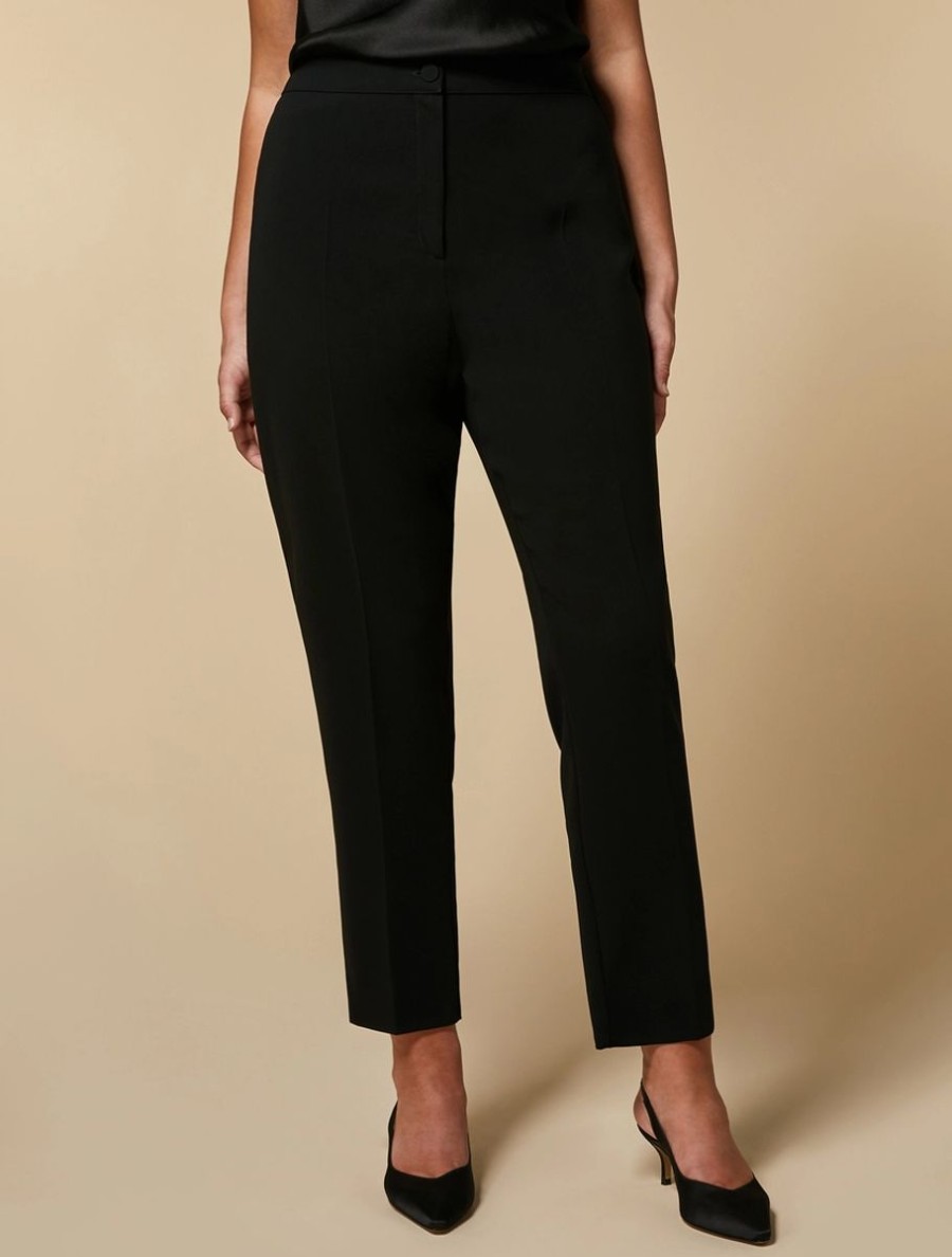 Cerimonia Marina Rinaldi | Pantaloni Slim In Triacetato Nero