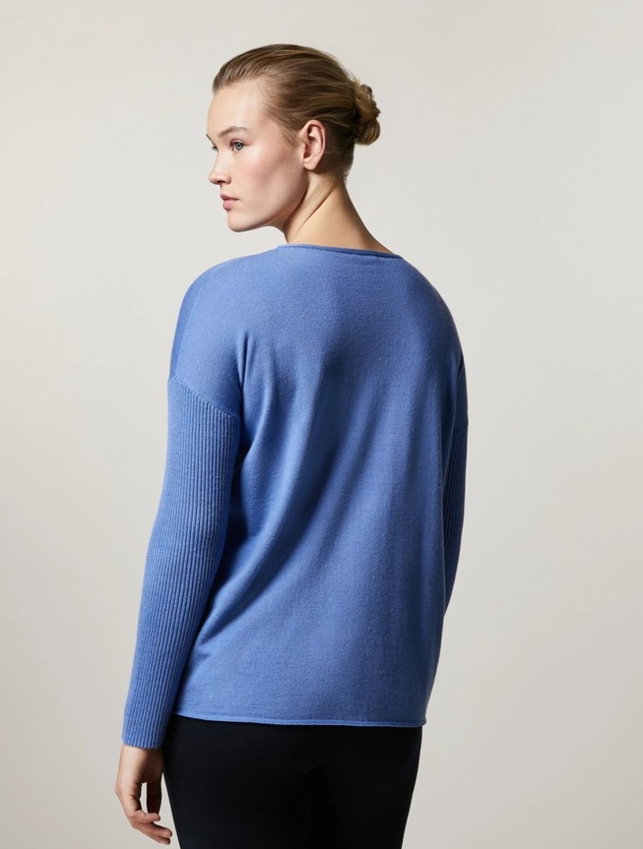 Abbigliamento Marina Rinaldi | Maglione In Misto Lana Merino Sci Blu