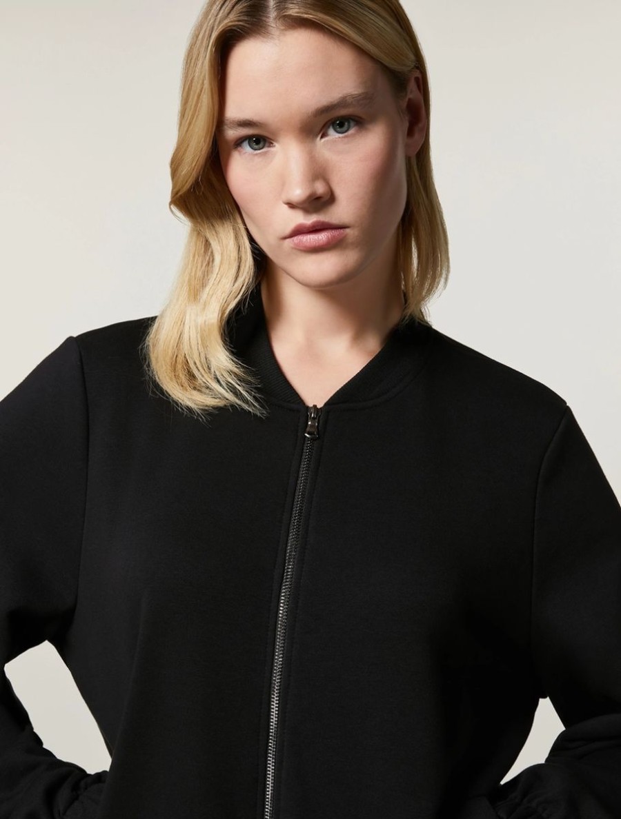 Abbigliamento Marina Rinaldi | Bomber In Pile Nero