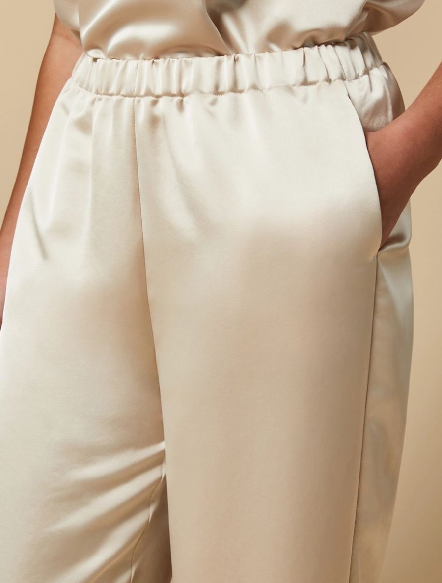 Abbigliamento Marina Rinaldi | Pantaloni In Raso Bianco