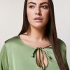 Abbigliamento Marina Rinaldi | Blusa In Raso Martellato Verde