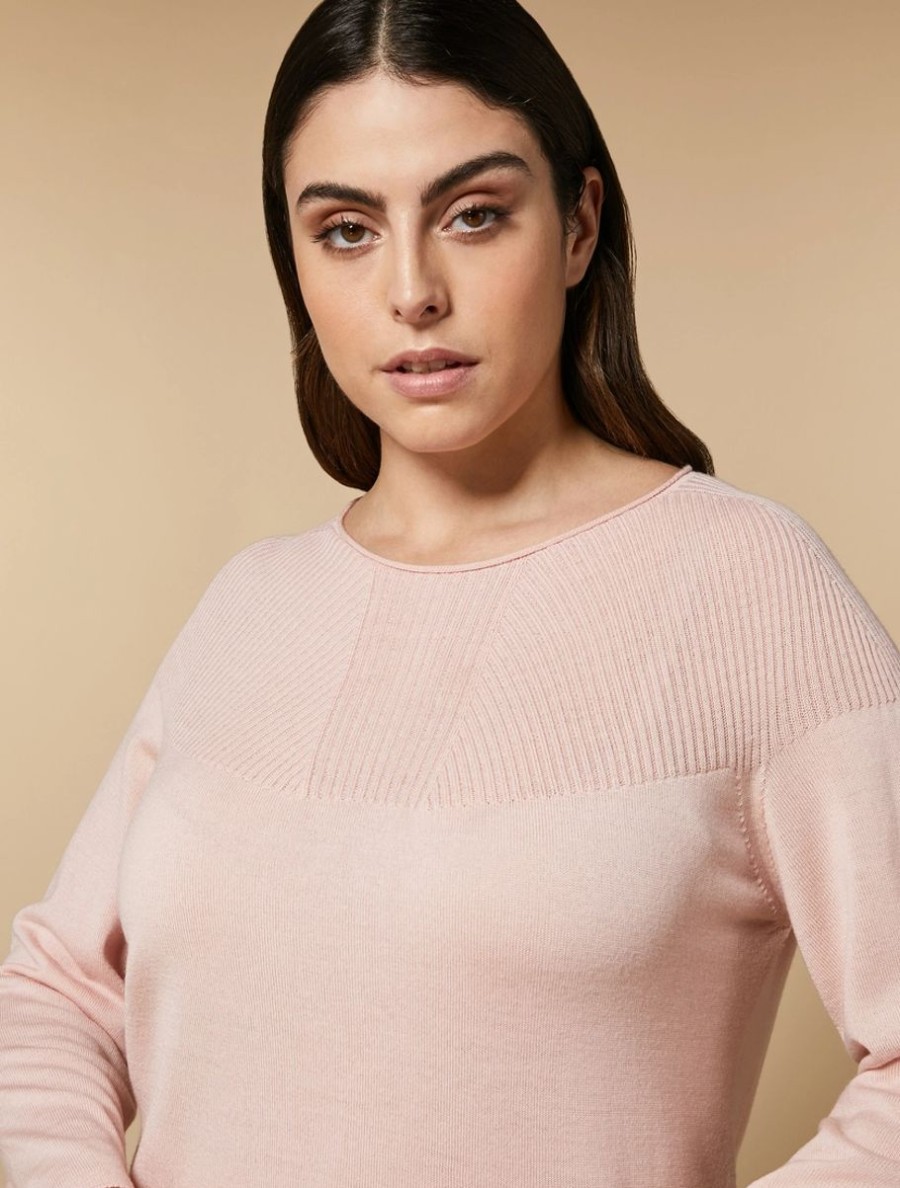 Abbigliamento Marina Rinaldi | Maglione In Pura Lana Rosa