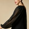 Cerimonia Marina Rinaldi | Coprispalle In Georgette Crepe Nero