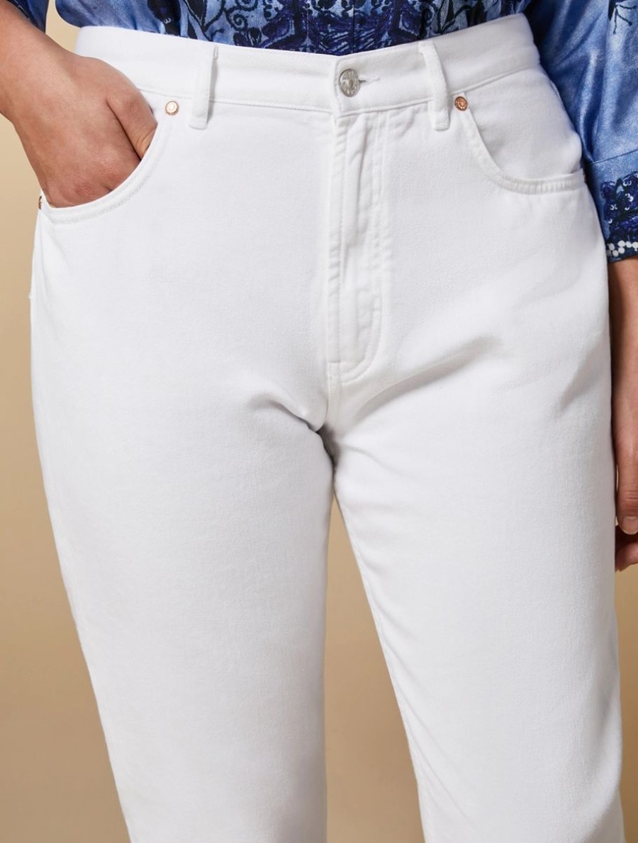 Abbigliamento Marina Rinaldi | Jeans Svasati In Denim Bianco