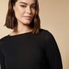 Abbigliamento Marina Rinaldi | T-Shirt In Jersey Di Misto Cashmere Nero