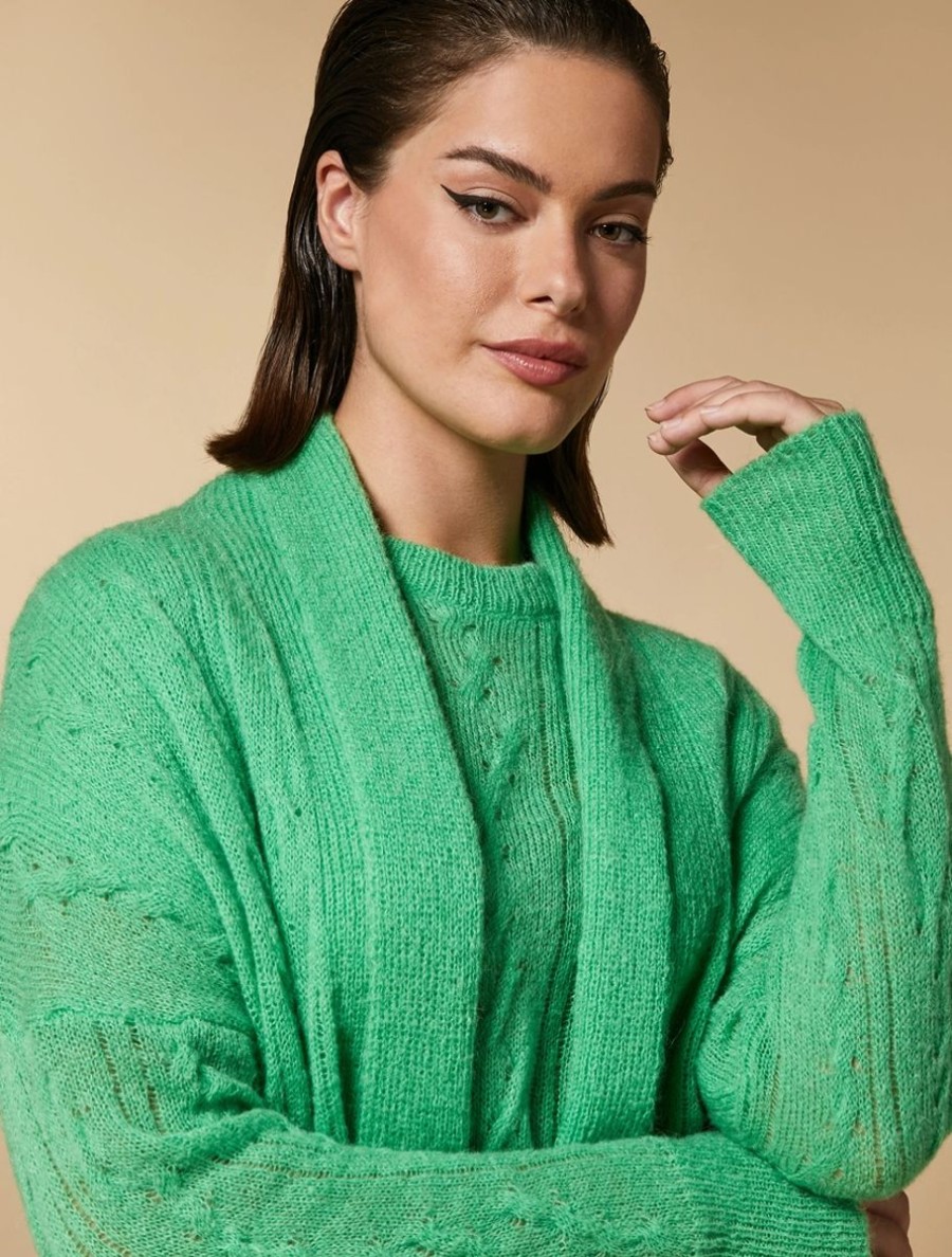 Abbigliamento Marina Rinaldi | Cardigan In Misto Alpaca Verde