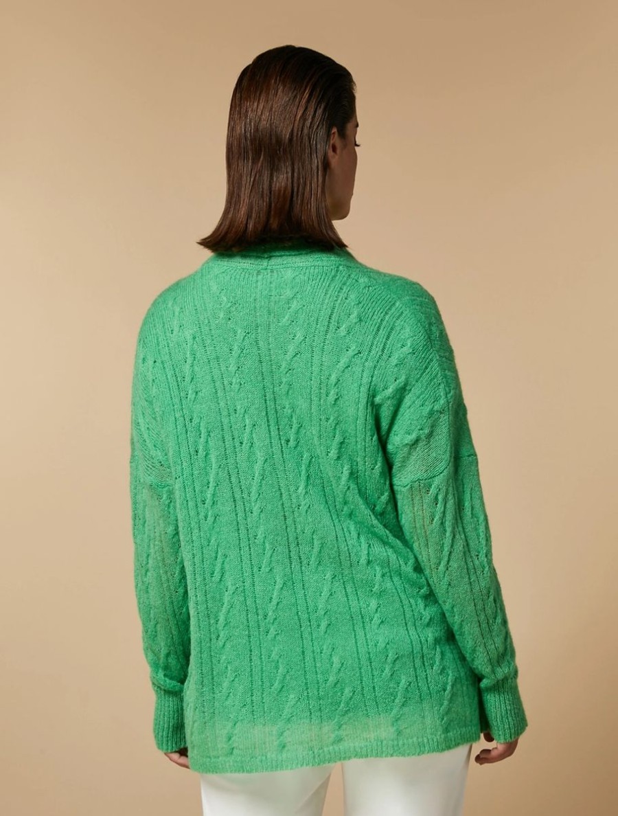 Abbigliamento Marina Rinaldi | Cardigan In Misto Alpaca Verde