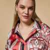 Abbigliamento Marina Rinaldi | Camicia Stampata In Raso Rosso