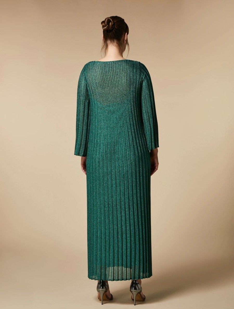 Abbigliamento Marina Rinaldi | Abito In Filato Lurex Verde