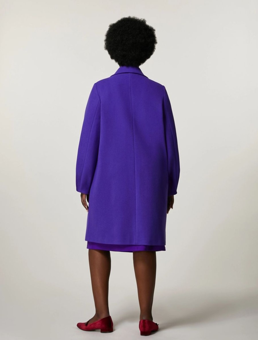 Abbigliamento Marina Rinaldi | Cappotto In Jersey Compatto Viola