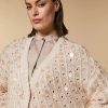 Abbigliamento Marina Rinaldi | Cardigan In Misto Alpaca Con Paillettes Coloniale