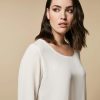 Abbigliamento Marina Rinaldi | Blusa In Crepe De Chine Di Seta Bianco