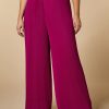 Abbigliamento Marina Rinaldi | Pantaloni In Georgette Con Piega Fucsia