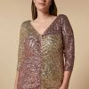 Abbigliamento Marina Rinaldi | Abito Lungo In Paillettes Oro