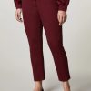 Abbigliamento Marina Rinaldi | Pantaloni In Twill Tinto In Capo Bordeaux