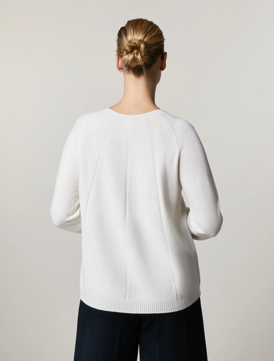 Abbigliamento Marina Rinaldi | Maglia In Misto Cashmere Bianco