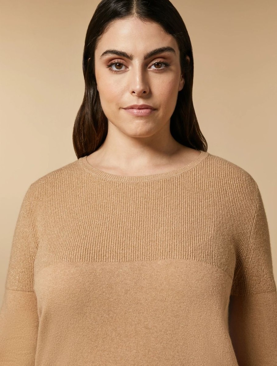 Abbigliamento Marina Rinaldi | Maglia In Lana E Cashmere Cammello