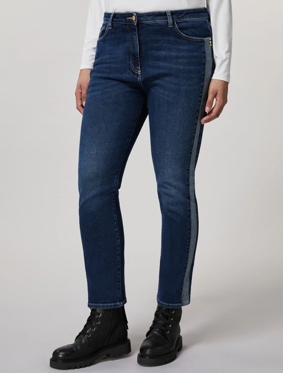 Abbigliamento Marina Rinaldi | Jeans In Denim Super Stretch Marina Scuro