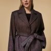 Abbigliamento Marina Rinaldi | Cappotto A Quadri Principe Di Galles Bordeaux