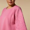 Abbigliamento Marina Rinaldi | Felpa In Jersey Ricamato Rosa