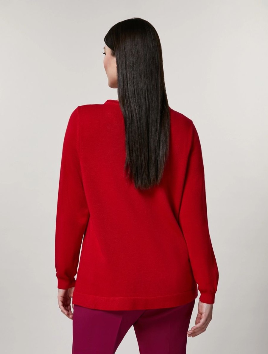 Abbigliamento Marina Rinaldi | Maglia In Viscosa Stretch Rosso